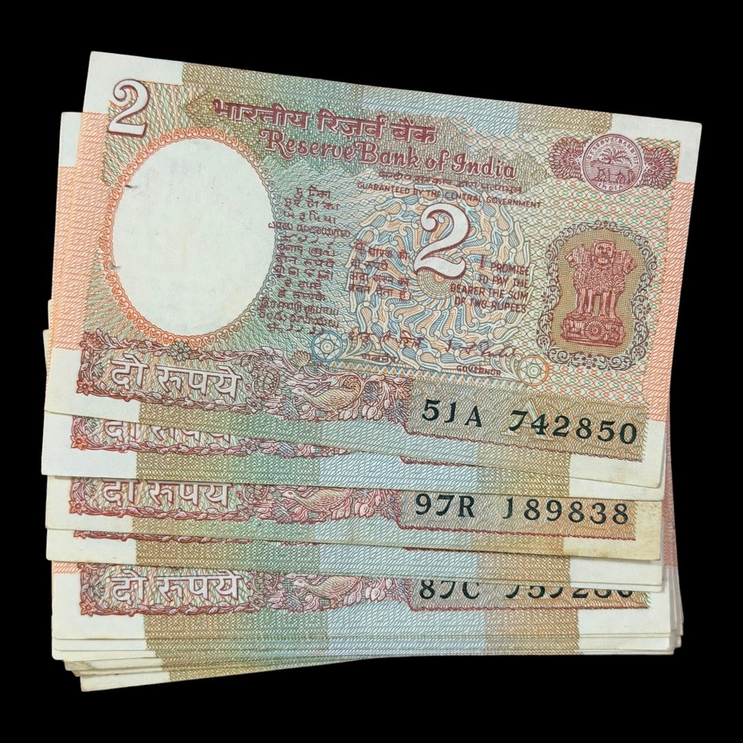 Rs 2 Sattelite Issue Lot 10 Notes Rare Governor I G Patel - Collection Bazzar