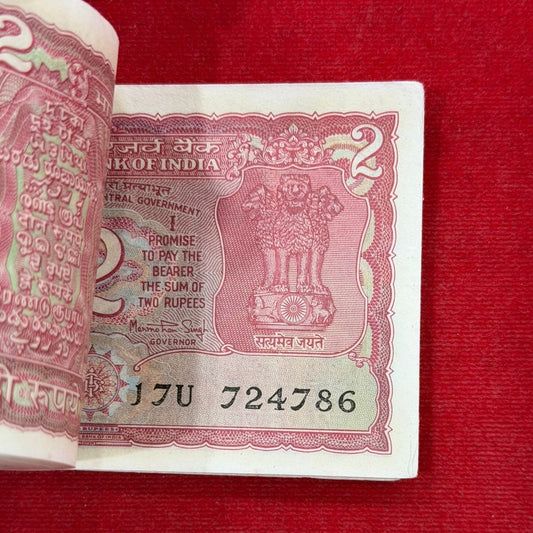 Rs 2 tiger serial packet 724701 ending 786 holy bismillah number governor manmohan singh rare collrctible - Collection Bazzar