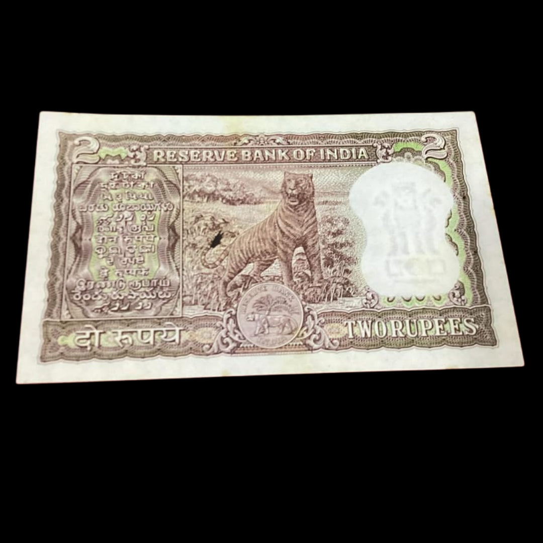 Rs 2 diamond issue note 023084 governor  p c bhattacharya - Collection Bazzar