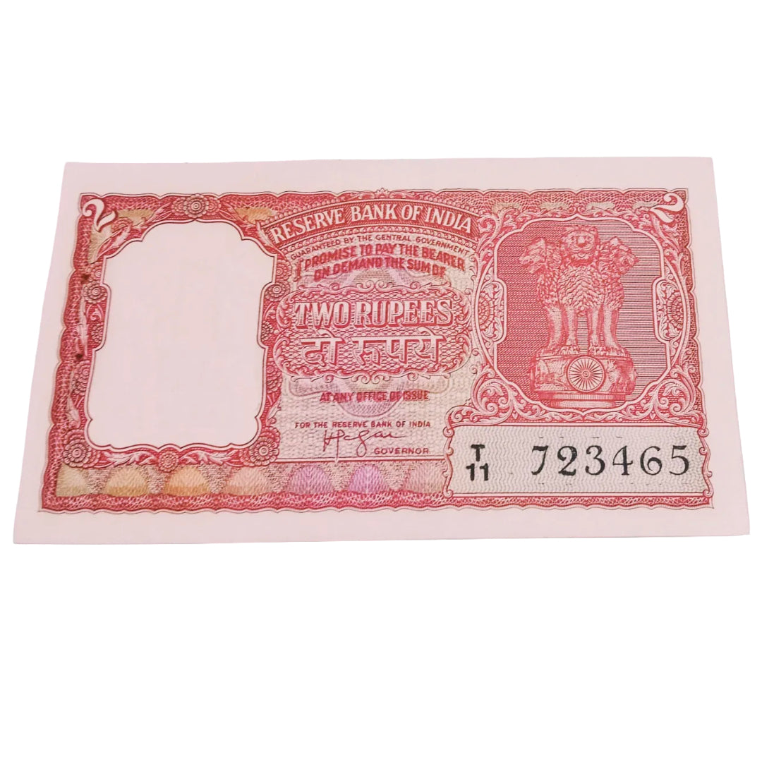 Rs 2 half Tiger HVR Iyenger notes T11 723465 ( ladder no type 1234567) - Collection Bazzar