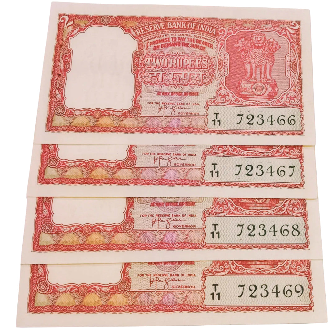 Rs 2 half Tiger HVR Iyenger notes(semi ladder no) each note price is 1500/- - Collection Bazzar