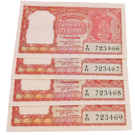 Rs 2 half Tiger HVR Iyenger notes(semi ladder no) each note price is 1500/- - Collection Bazzar