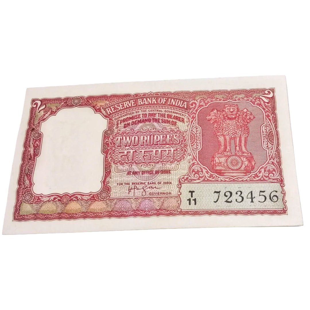 Rs 2 half fancy noTiger HVR Iyenger notes T11 723456(ladder no 1234567) - Collection Bazzar