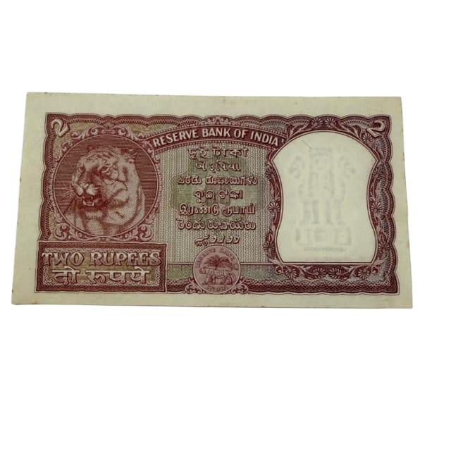 Rs 2 half tiger 932493 governor hvr iyenger  rare collectible - Collection Bazzar