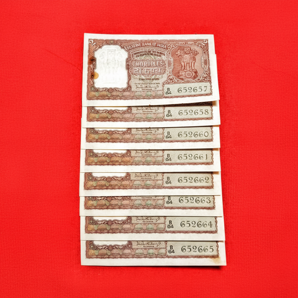 Rs 2 half tiger PC Bhattacharya sign notes Each note given for 1250 - Collection Bazzar