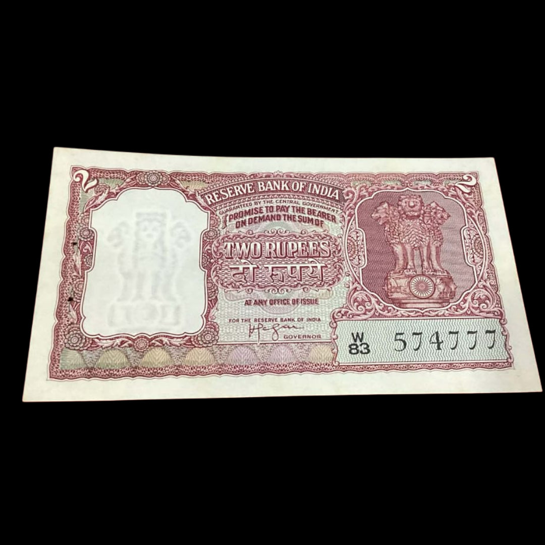 Rs 2 half tiger issue 574777 four times 7 governor hvr Iyenger - Collection Bazzar