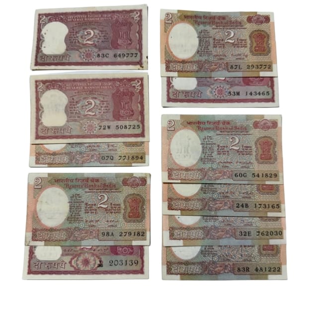Rs 2 signature note different governor  lot rare collectible - Collection Bazzar