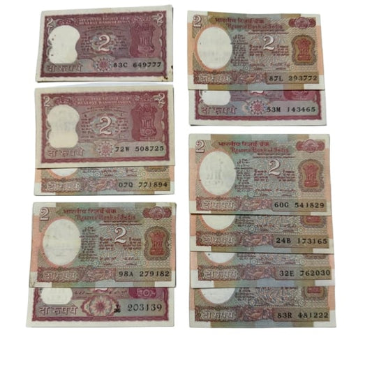 Rs 2 signature note different governor  lot rare collectible - Collection Bazzar