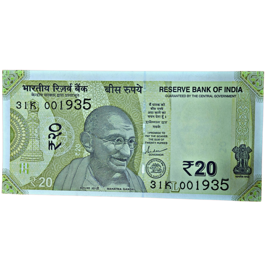 ₹20 Birthday Note – Serial 001935 | GEM UNC | Shaktikanta Das - Collection Bazzar