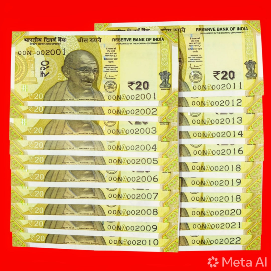 Rs 20 Birthday Year Wise 21 Note Lot 2001- 2022 Collectible - Collection Bazzar