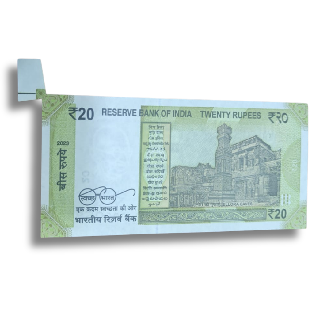 Rs 20 Error Note Butterfly Extra Paper 006056 – Collectible items - Collection Bazzar
