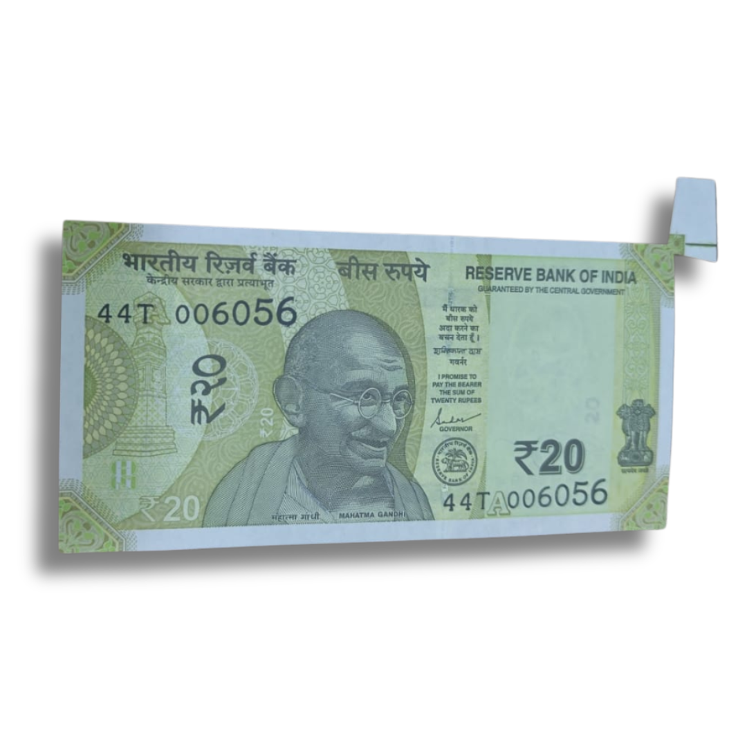Rs 20 Error Note Butterfly Extra Paper 006056 – Collectible items - Collection Bazzar