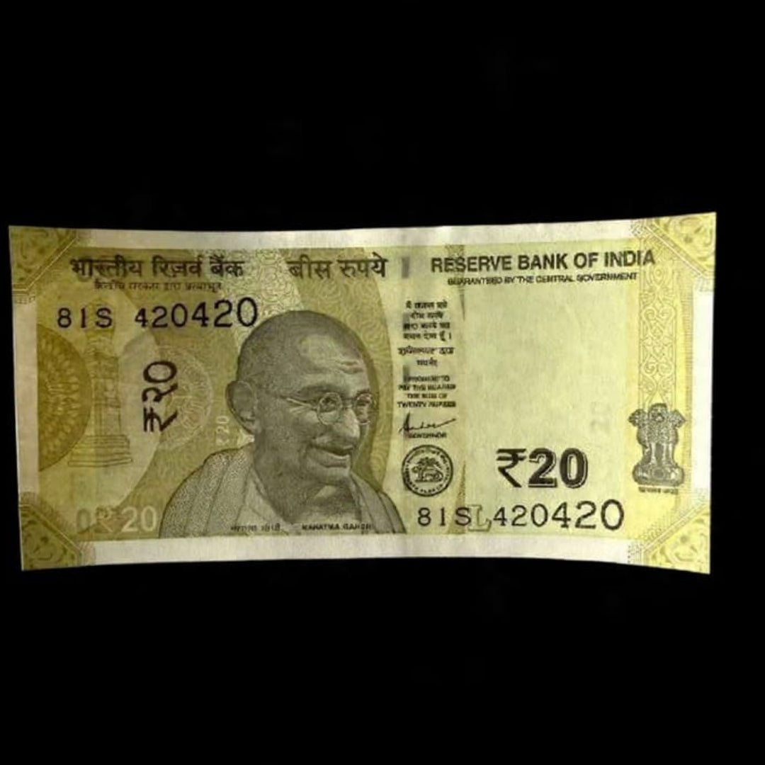 Rs 20 Fancy Number Note 420420 Double Number - Collection Bazzar
