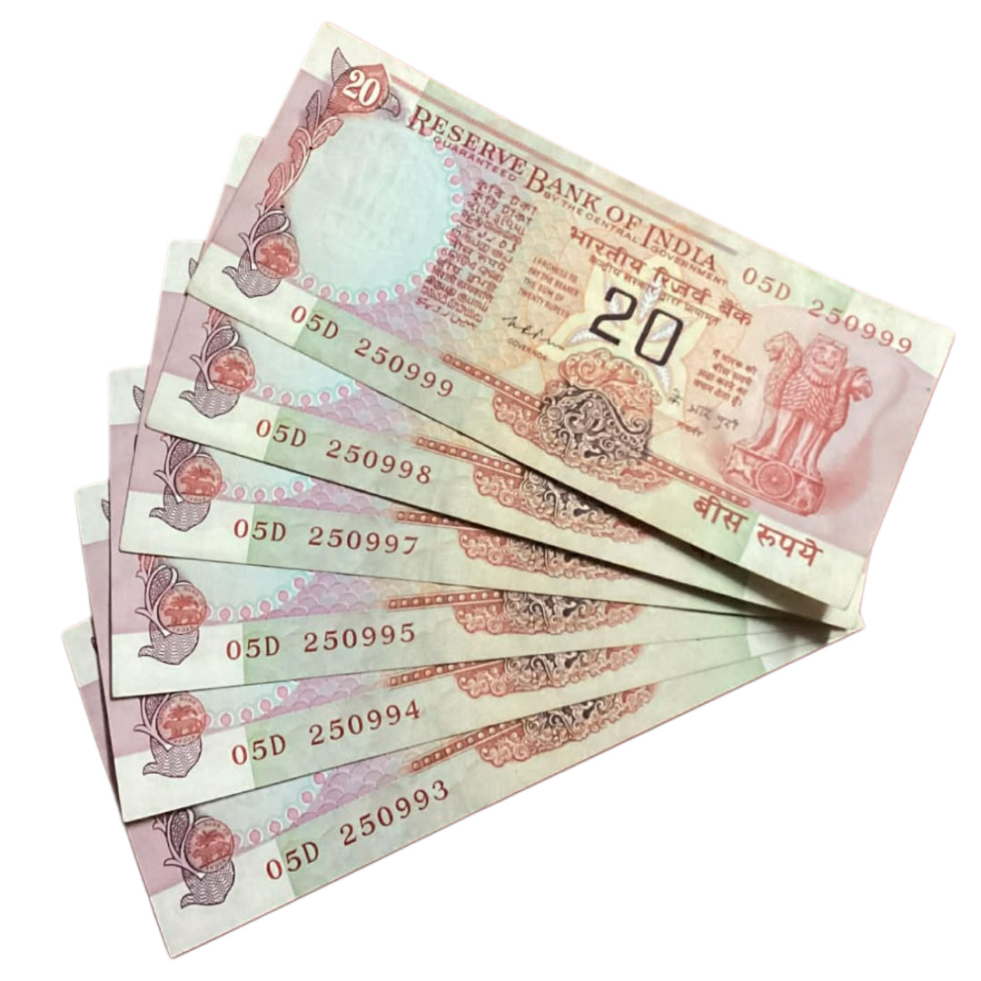 Buy Rs 20 Konark issue Rare and vintage K R Puri Each note price 425/- - Collection Bazzar