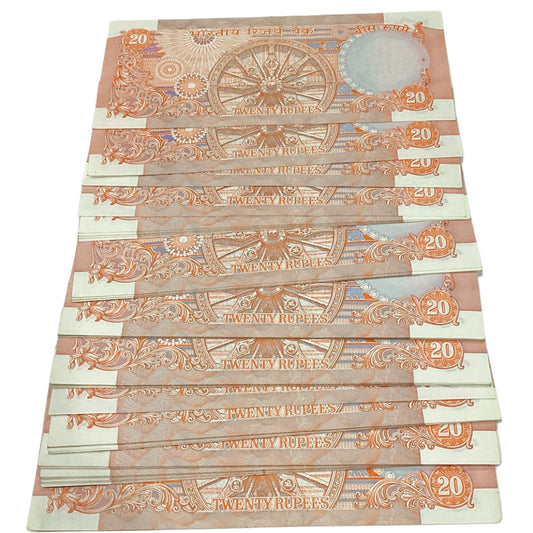 Rs 20 Konark Issue semi fancy four time 4 c rangrajan sign 10 note lot given for 999 each lot - Collection Bazzar