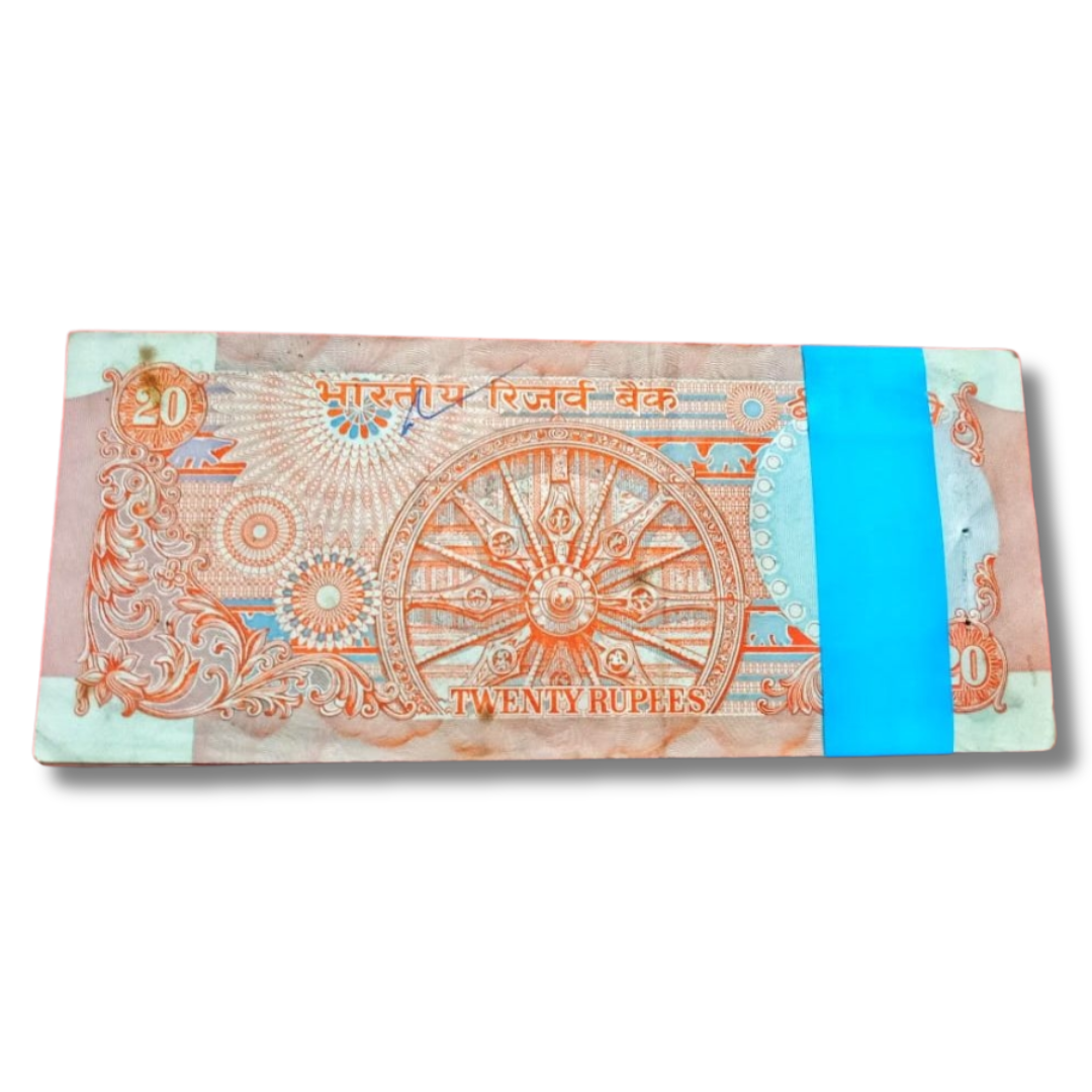 Rs 20 Konark Note Packet – 99 Notes | Serial 188802 | Triple 888 Fancy Number on Each Note - Collection Bazzar