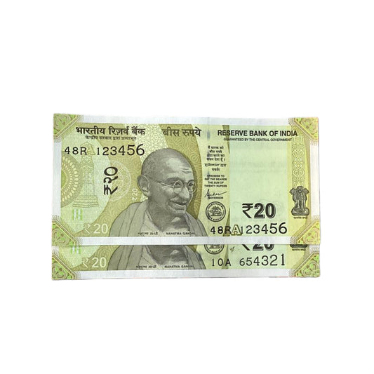 Rs 20  123456 +654321 combo note set governor shaktikant das rare - Collection Bazzar