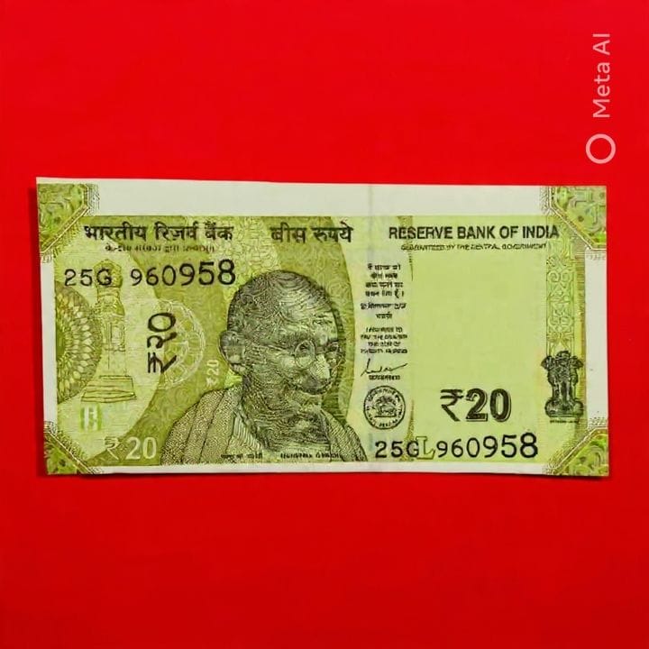 Rs 20 Note 960958 Number Shifting Error - Collection Bazzar