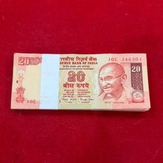 Rs 20 Note Packet 146301 Serial | Bimal Jalan Signed 100 UNC Notes - Collection Bazzar