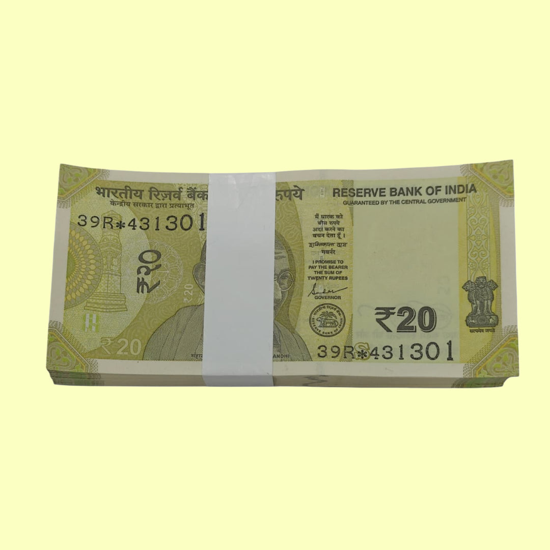 Rs 20 Note Star Packet Serial 431301 Number Rare Collectible - Collection Bazzar