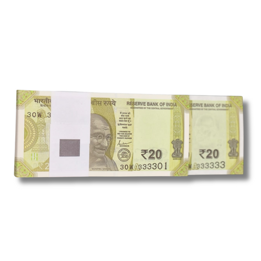 Rs 20 Note Super Fancy Note Packet 333301 with 333333 100 Notes - Collection Bazzar