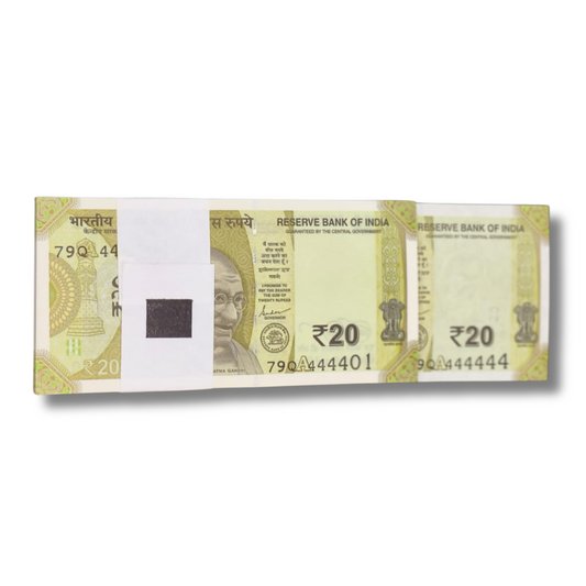 Rs 20 Note Super Fancy Note Packet 444401 with 444444 100 Notes - Collection Bazzar