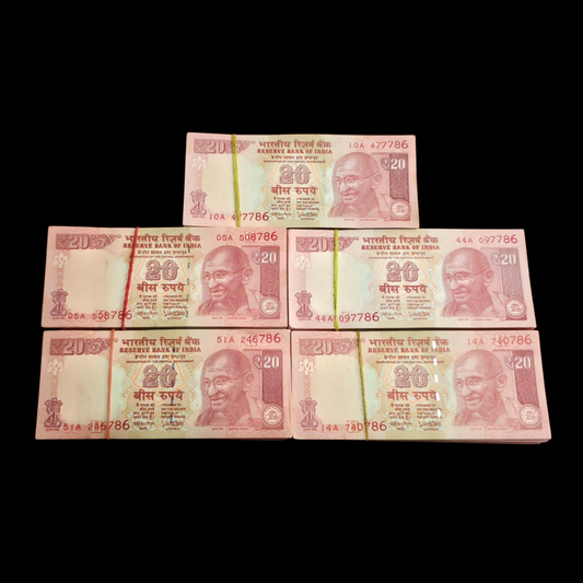 Rs 20 Old Telescopic Ending 786 Notes 100 Eack packet price - Collection Bazzar
