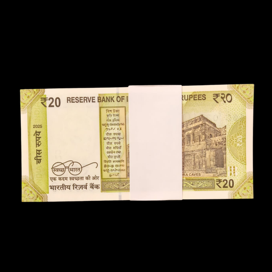 Rs 20 Packet Fancy Number 020001 Thousand Number Rare Item - Collection Bazzar