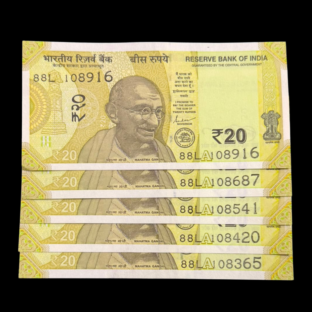 Rs 20 Set of 5 Notes Holy Sets Starting 108 Jaap Mala Number - Collection Bazzar