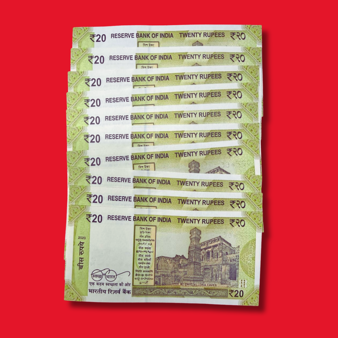 Rs 20 Star Note 666401-666410 Set of 10 Notes Rare Collectible - Collection Bazzar