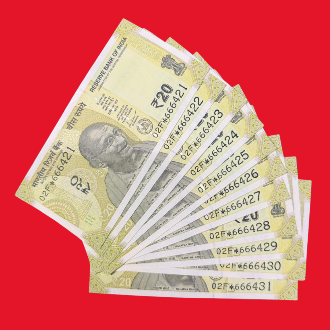 Rs 20 Star Note 666421-666431 Set of 11 Notes Rare Collectible - Collection Bazzar