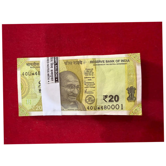 Rs 20 Star Serial Packet 480001 – Rare  Star Note |  Premium Collectible - Collection Bazzar