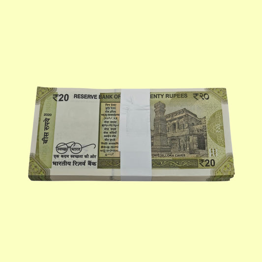 Rs 20 Note Star Packet Serial 152101 Include Triple 152152 Number Rare Collectible - Collection Bazzar