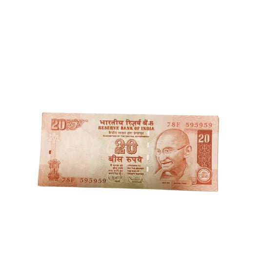 Rs 20 note 595959 tripliling number governor subbarao rare collectible - Collection Bazzar