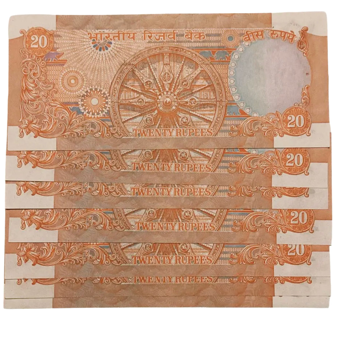 Rs 20 old konark issue lower number lot (000021-000081) each note price  1500/- - Collection Bazzar