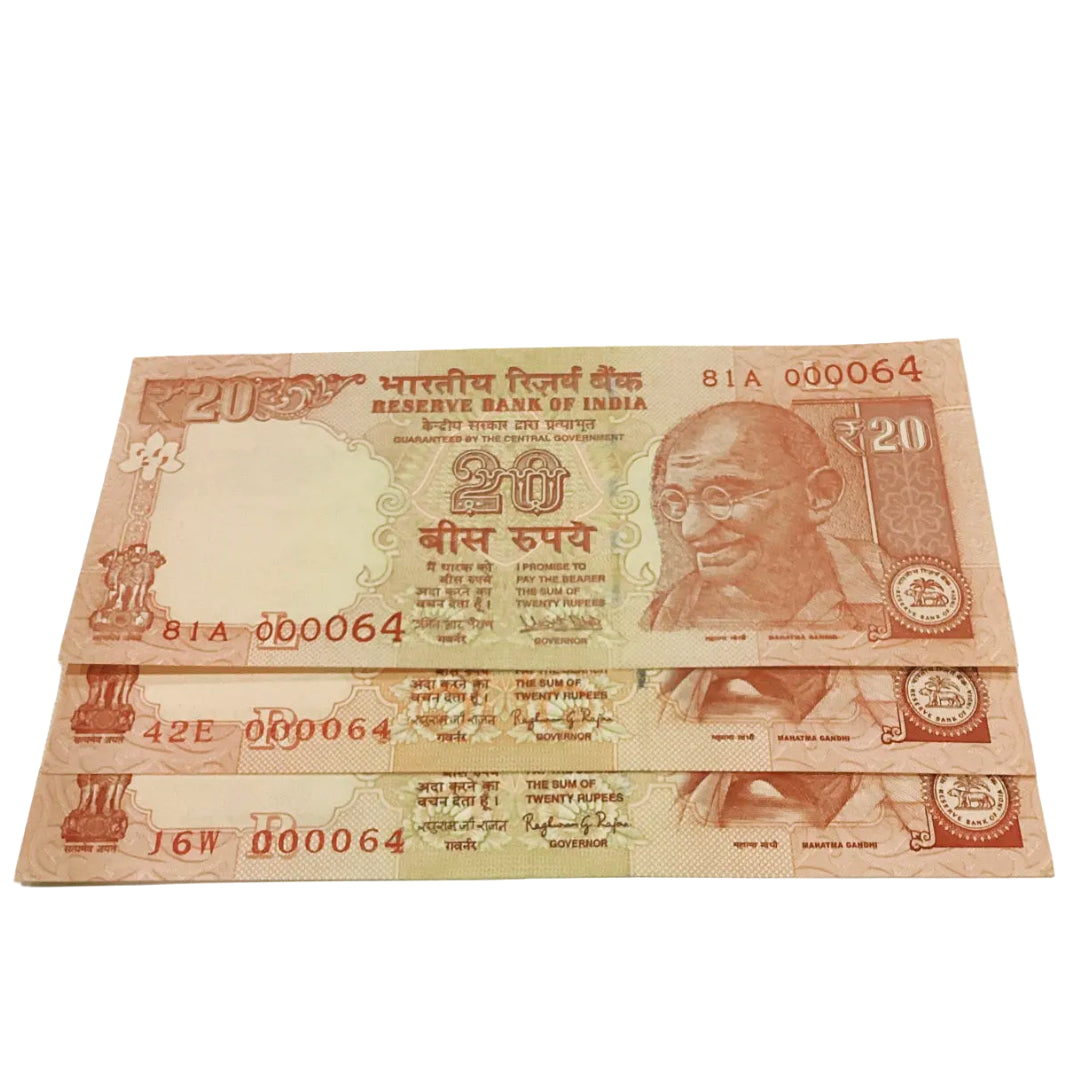 Rs 20 old shalimar 000064 lower number rare collectible - Collection Bazzar