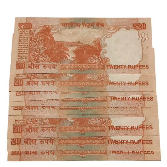 Rs 20 old solid no set 111110-999990(9 notes)D Subarao hard to get collectible - Collection Bazzar