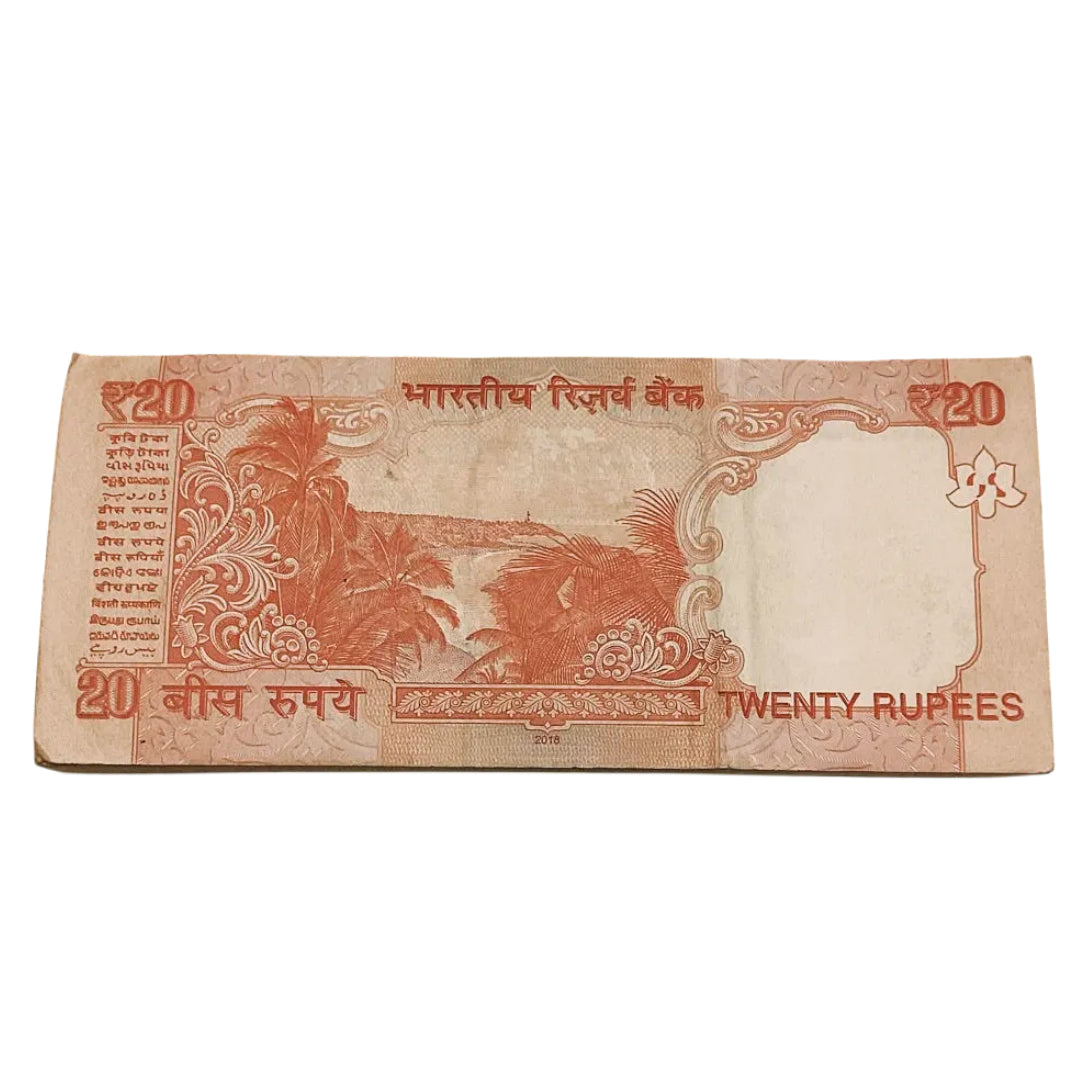 Rs 20 old telescopic serial packet 402801 Urjit Patel sign unc - Collection Bazzar