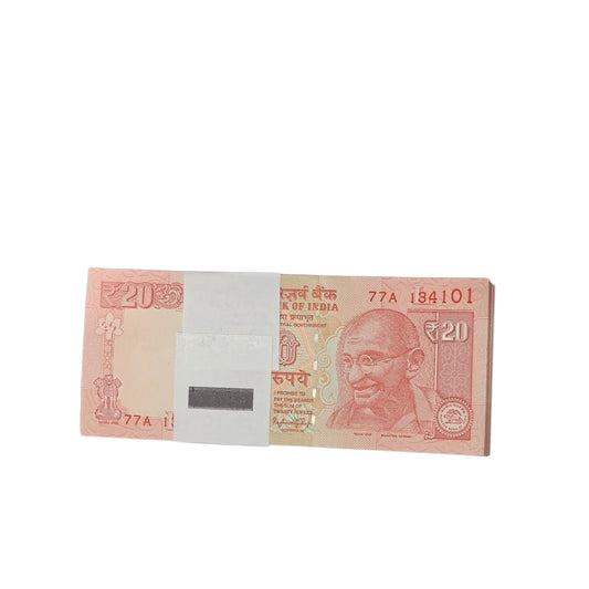 Rs 20 packet 134101 with ending 108 holy number governor raghuram rajan rare collectible - Collection Bazzar