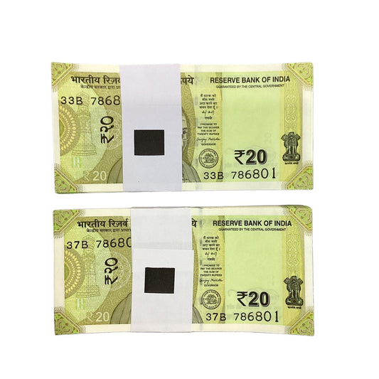 20 Note Packet (100 Notes) – Consecutive Serial Series 786801 | Rare Indian Currency each packet price mantion - Collection Bazzar
