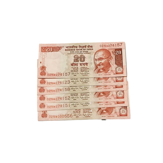Rs 20 star notes governor raghuram rajan unc condition rare collectible - Collection Bazzar
