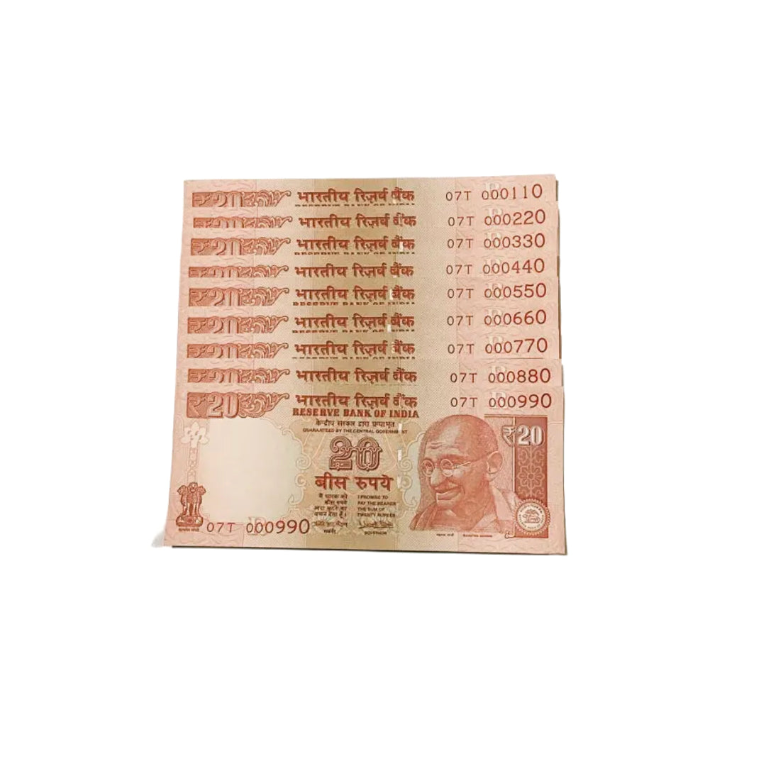 Rs 20 telescopic 000110-000990 lower number set governor urjit patel rare collectible - Collection Bazzar