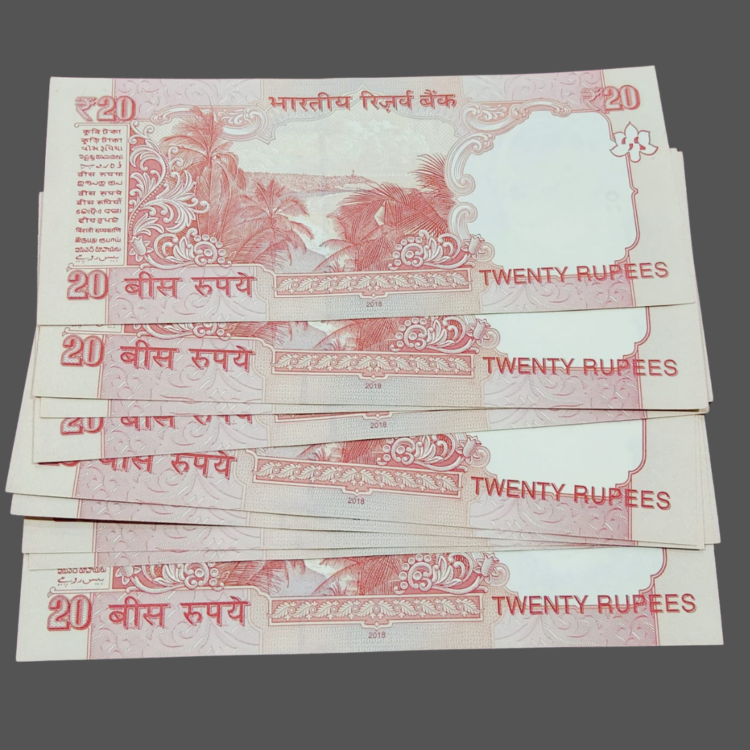 Rs 20 telescopic 000123-000910 lower number set rare collectible - Collection Bazzar