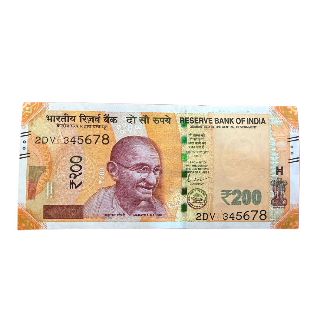 Rs 200 Note 345678 Straight Ladder Number Rare Collectible - Collection Bazzar