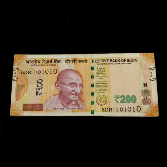 Rs 200 Note Serial 101010 Birthaday Anniversary Date 10 October 2010 - Collection Bazzar