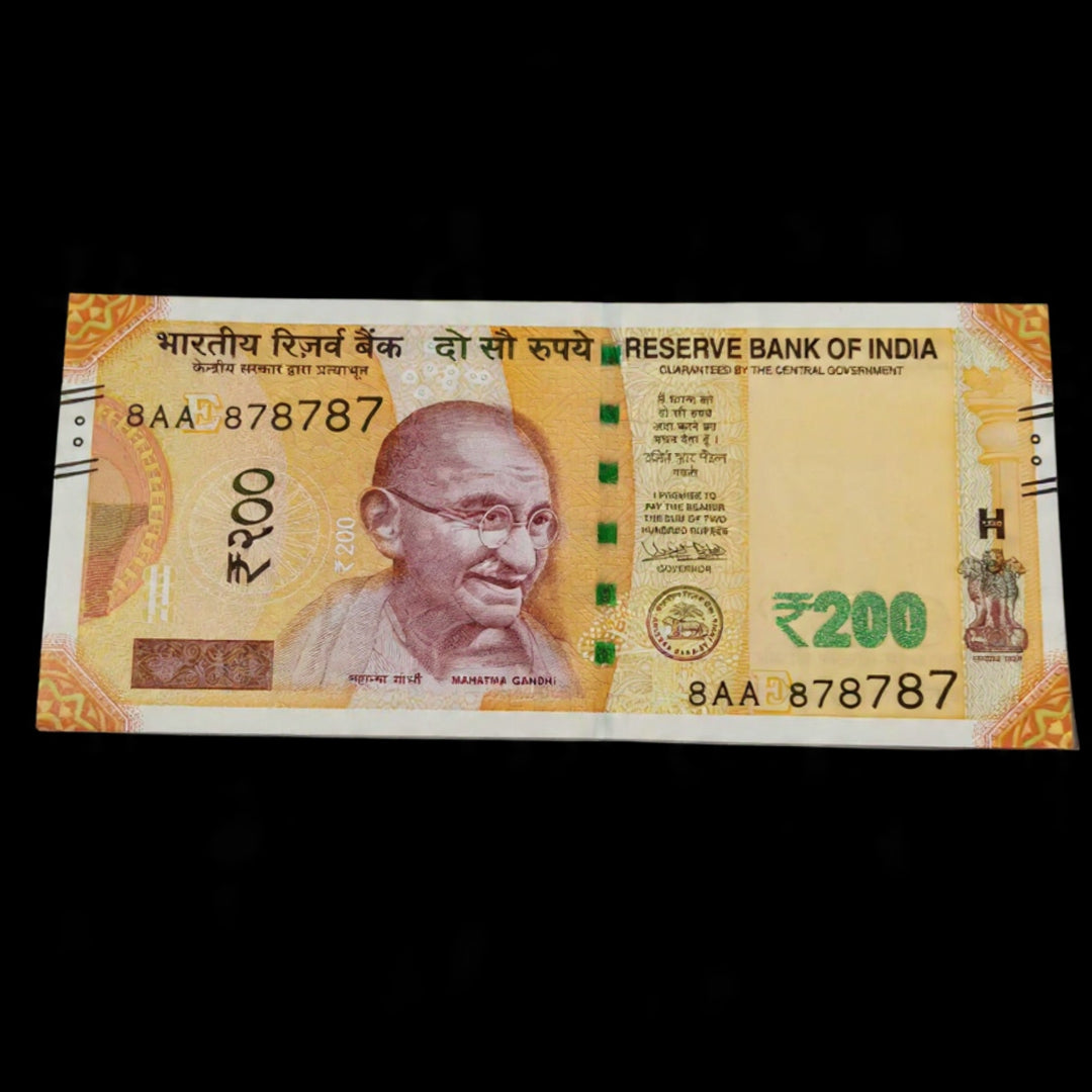 Rs 200 Note Serial 878787 Tripling Number Semi Fancy Buy it! - Collection Bazzar