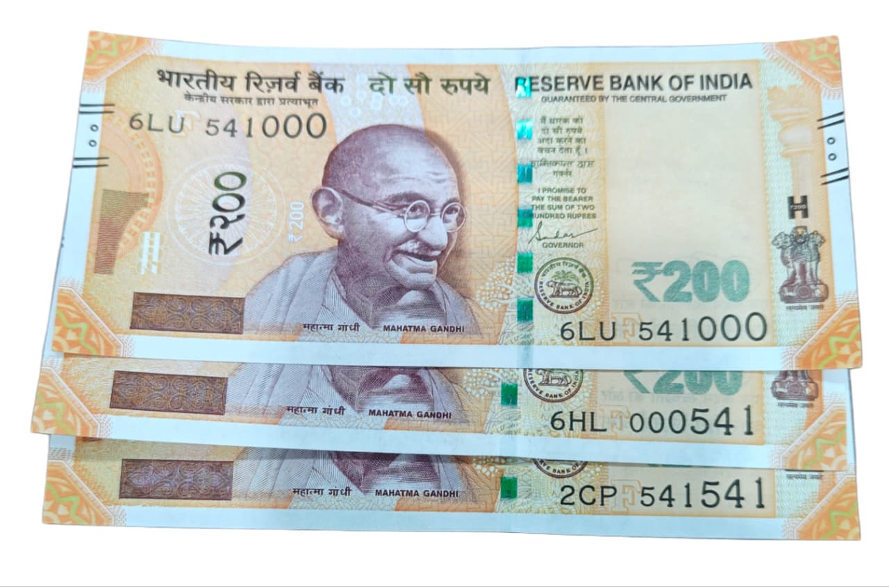 Rs 200 Note Set 541000 000541 541541 Sai Baba GEM UNC Rare Collectible - Collection Bazzar