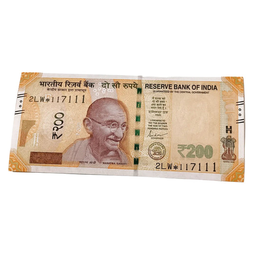 Rs 200 Star Note 2LW*117111 Fancy 111 Serial New Series Rare Collectible - Collection Bazzar