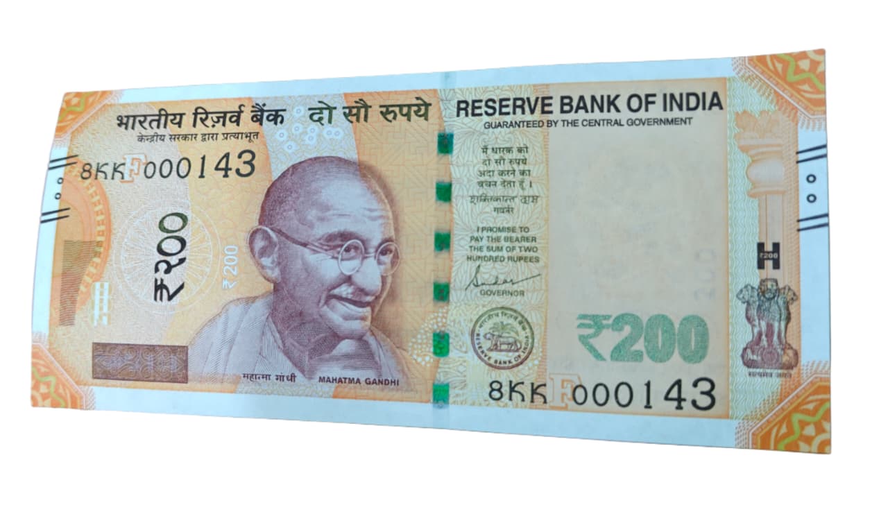 Rs 200 note 000143 I love you number gem unc condition - Collection Bazzar