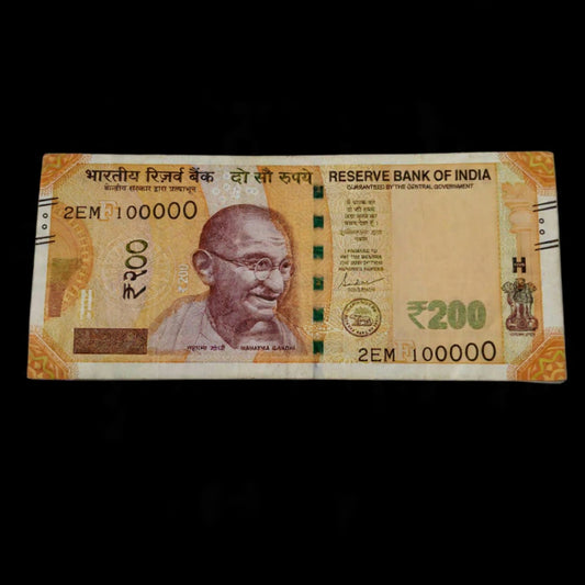 Rs 200 note Serial 100000 Lakha Number Excellent Condition - Collection Bazzar